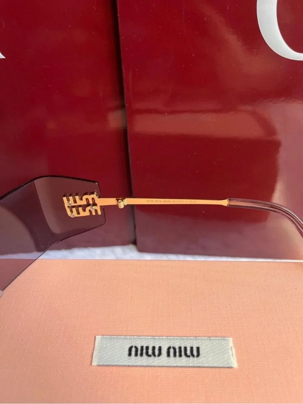 Miu Miu Rimless Sunglasses Light Purple with Gold
